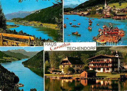 AK / Ansichtskarte Techendorf_Weissensee Panorama Flossfahrten Haus Carinthia Techendorf Weissensee