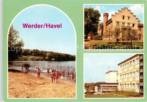 AK / Ansichtskarte Werder_Havel Badestelle Pionierlager Tschoibalsan Glindower See Schloss Petzow Jugendtouristenhotel Werder Havel
