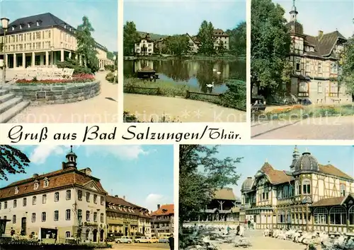 AK / Ansichtskarte Bad_Salzungen Kurhaus Burgsee Klubhaus Markt Gradierwerk Bad_Salzungen