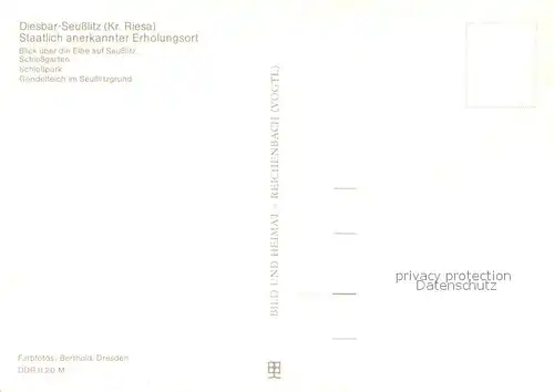 AK / Ansichtskarte Seusslitz Panorama Blick ueber die Elbe Schlossgarten Schlosspark Gondelteich im Seusslitzgrund Seusslitz