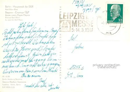 AK / Ansichtskarte Berlin Karl Marx Allee Hauptstadt der DDR Berlin
