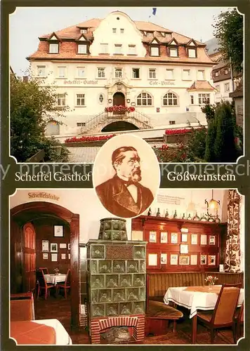 AK / Ansichtskarte Goessweinstein Scheffel Gasthof Distler ADAC Hotel Portrait Goessweinstein