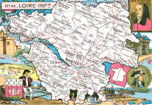 AK / Ansichtskarte Nantes_Loire_Atlantique La Loire interieure Carte Nantes_Loire_Atlantique