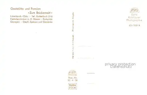 AK / Ansichtskarte Echelsbacher_Bruecke Gaststaette Pension Zum Brueckenwirt Bruecke Tanzpaar 