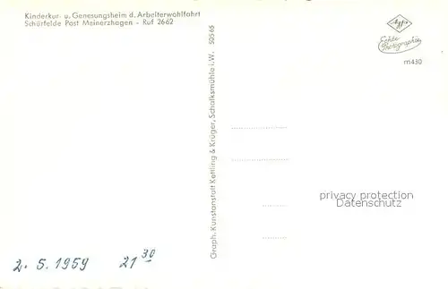 AK / Ansichtskarte Schuerfelde Kinderkur und Genesungsheim der AWO Schuerfelde