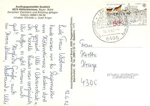 AK / Ansichtskarte Hoellensteinsee Ausflugsgaststaette Seeblick Terrasse Staumauer Gastraum Hoellensteinsee