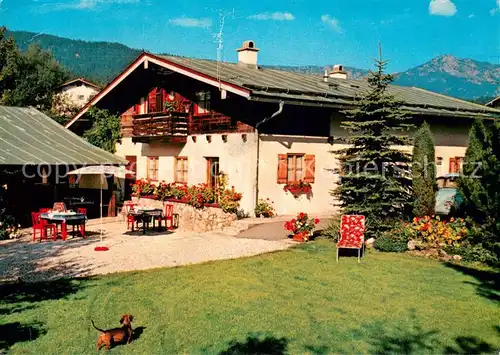 AK / Ansichtskarte Bischofswiesen Fremdenheim Haus Mooseck Garten Terrasse Bischofswiesen
