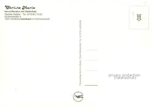 AK / Ansichtskarte Calmbach_Enz Hotel Pension Christa Maria Calmbach Enz