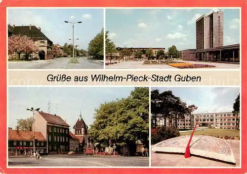 AK / Ansichtskarte Guben Karl Marx Strasse Hochhaus im Wohnkomples Obersprucke Wilhelm Pieck Strasse Copernicus Oberschule Guben