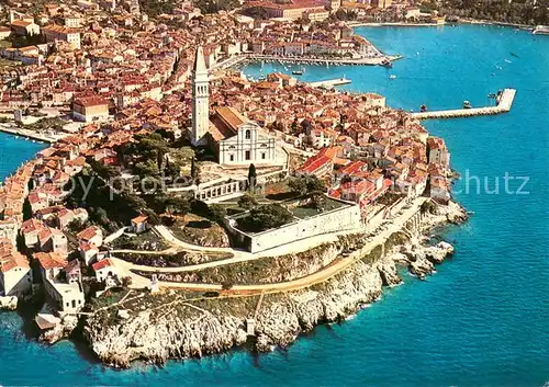 AK / Ansichtskarte Rovinj_Rovigno_Istrien Halbinsel Altstadt Hafen Fliegeraufnahme 
