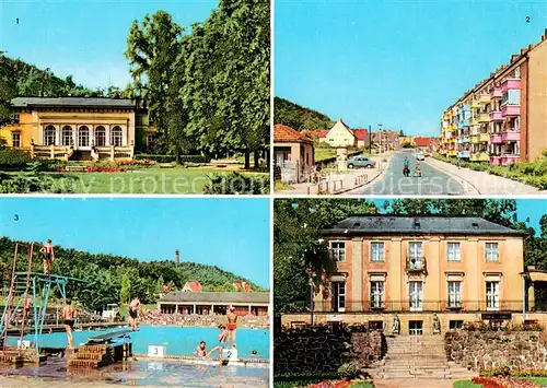 AK / Ansichtskarte Bad_Freienwalde Kurhaus Beethoven Strasse Schwimmstadion Kreiskulturhaus Alexander Puschkin ehemaliges Schloss Bad_Freienwalde