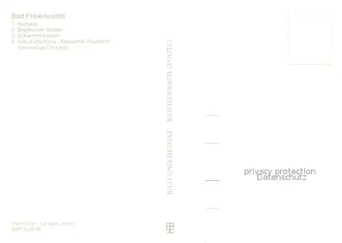 AK / Ansichtskarte Bad_Freienwalde Kurhaus Beethoven Strasse Schwimmstadion Kreiskulturhaus Alexander Puschkin ehemaliges Schloss Bad_Freienwalde