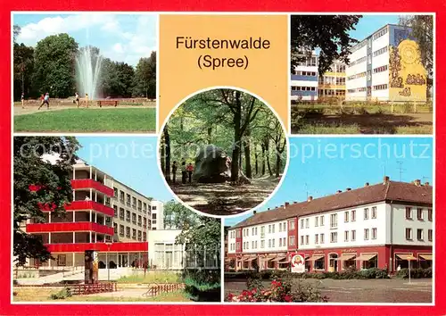 AK / Ansichtskarte Fuerstenwalde_Spree Park Polytechnische Oberschule Hermann Matern Feierabend  und Pflegeheim Rauen Rauenscher Stein Muehlenstrasse Fuerstenwalde_Spree
