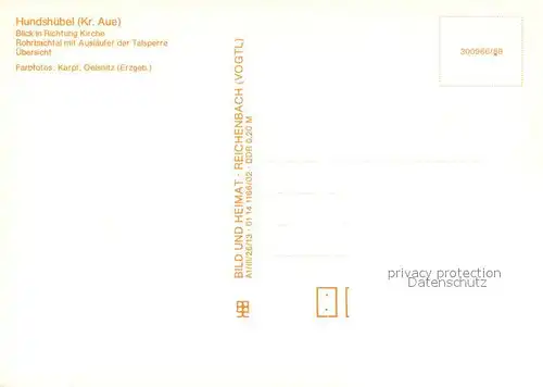 AK / Ansichtskarte Hundshuebel Blick Richtung Kirche Landschaftspanorama Rohrbachtal Talsperre uebersicht Hundshuebel