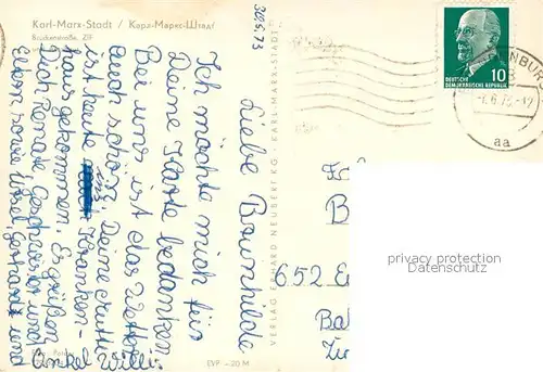 AK / Ansichtskarte Karl Marx Stadt Brueckenstrasse ZIF und Autohaus Karl Marx Stadt