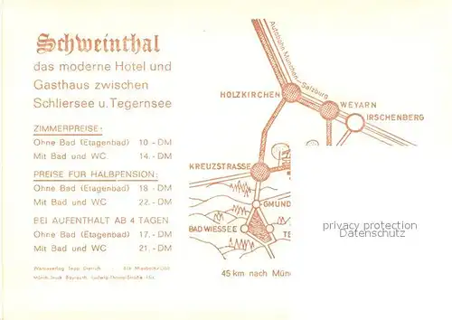 AK / Ansichtskarte Schweinthal_Miesbach Hotel Gasthaus Schweinthal Gaststube Schweinthal Miesbach