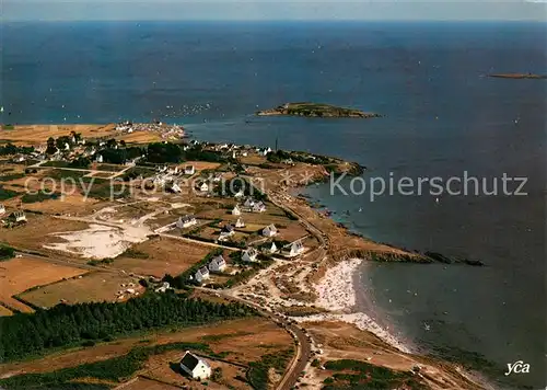 AK / Ansichtskarte Bretagne_Region La plage de Dourweil LIle de Roguenes Vue aerienne Bretagne Region