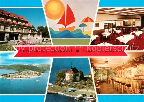 AK / Ansichtskarte Slapske_Jezero Sporthotel Zivohost Jidelna celkovy Zivohsi zbytek stare  hotelovy snek bar Ozivie drevo Slapske_Jezero