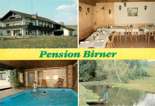 AK / Ansichtskarte Kirchdorf_Wald Pension Birner Gastraum Hallenbad Angeln Kirchdorf Wald