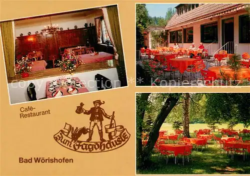 AK / Ansichtskarte Bad_Woerishofen Cafe Restaurant Zum Jagdhaeusle Gaststube Gartenterrasse Bad_Woerishofen