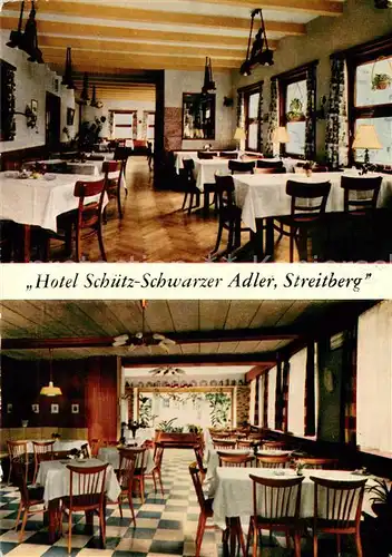 AK / Ansichtskarte Streitberg_Oberfranken Hotel Schuetz Schwarzer Adler Gastraeume Streitberg Oberfranken