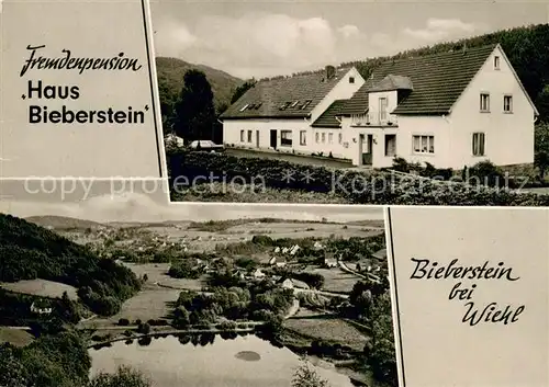 AK / Ansichtskarte Wiehl_Oberbergischer_Kreis Fremdenpension Haus Biberstein Fliegeraufnahme 