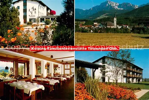 AK / Ansichtskarte Teisendorf_Oberbayern Kolping Familienferienstaette Gastraum Panorama Teisendorf Oberbayern