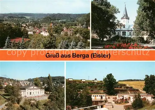AK / Ansichtskarte Berga_Elster Panorama Rathaus Klubhaus der Freundschaft Naherholungszentrum Albersdorf Berga_Elster