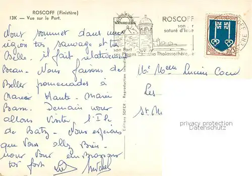 AK / Ansichtskarte Roscoff Vue aerienne sur le Port Roscoff