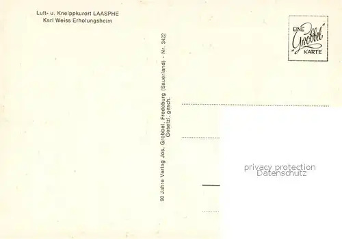 AK / Ansichtskarte Laasphe Karl Weiss Erholungsheim Laasphe