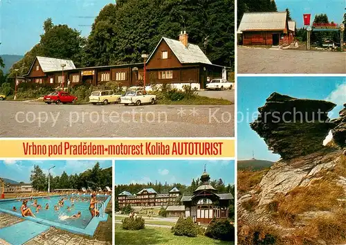 AK / Ansichtskarte Vrbno_pod_Pradedem Motorest Koliba Autotourist Freibad Motive Vrbno_pod_Pradedem