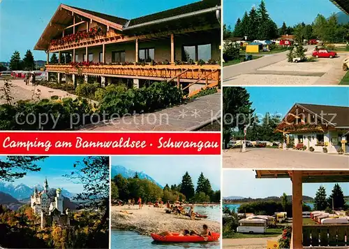 AK / Ansichtskarte Schwangau Camping am Bannwaldsee Teilansichten Schloss Neuschwanstein Schwangau