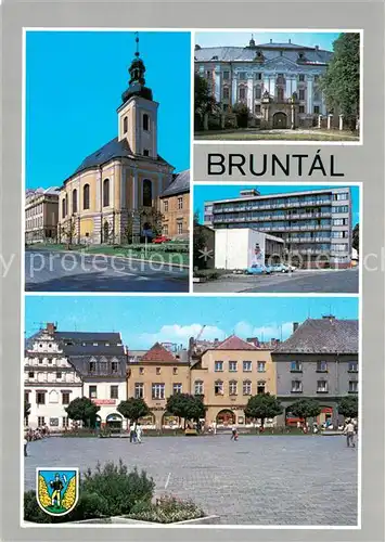 AK / Ansichtskarte Bruntal_Freudenthal_Czechia Klasterny kostel Zamek Spolecensky dum Namesti Miru 