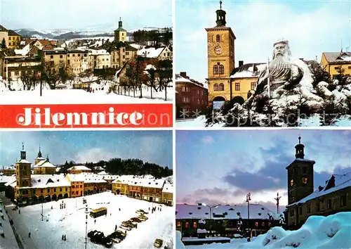 AK / Ansichtskarte Jilemnice Celkovy pohled Krakonoi Namesti Vitezneho ur ora Stara radnice Jilemnice