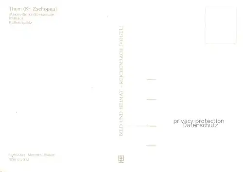 AK / Ansichtskarte Thum_Erzgebirge Maxi Gorki Oberschule Rathaus Platz Thum Erzgebirge