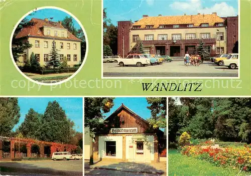 AK / Ansichtskarte Wandlitz Postamt Bahnhof Platz der Befreiung Heimatmuseum Parkanlage Wandlitz