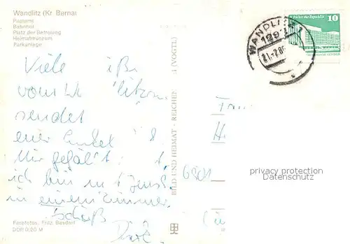 AK / Ansichtskarte Wandlitz Postamt Bahnhof Platz der Befreiung Heimatmuseum Parkanlage Wandlitz