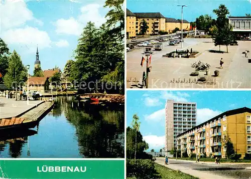 AK / Ansichtskarte Luebbenau_Spreewald Hafen Roter Platz Strasse der Jugend Luebbenau Spreewald