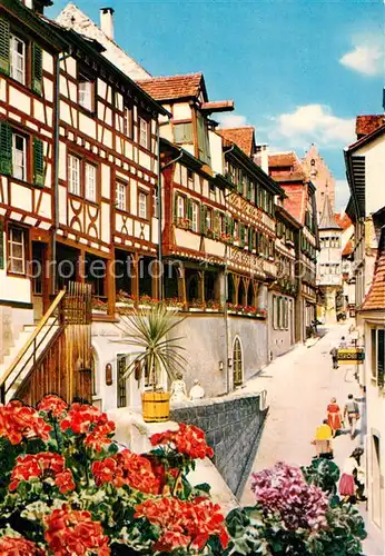 AK / Ansichtskarte Meersburg_Bodensee Steigstrasse Altstadt Gasse Fachwerkhaeuser Meersburg Bodensee