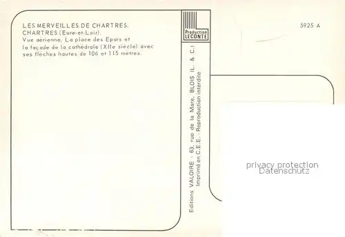 AK / Ansichtskarte Chartres_Eure_et_Loir Place des Epars Cathedrale vue aerienne Chartres_Eure_et_Loir