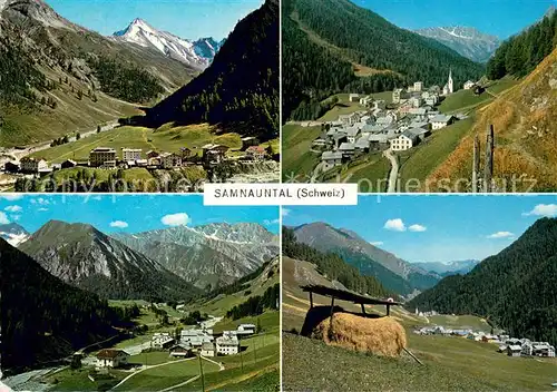 AK / Ansichtskarte Samnaun_Dorf mit Muttler Samnaungruppe Alpenpanorama Samnaun Dorf