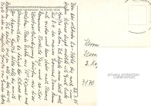 AK / Ansichtskarte Karlsbad_Karlsruhe Langensteinbacherhoehe Bibelkonferenzstaette e.V. Karlsbad_Karlsruhe
