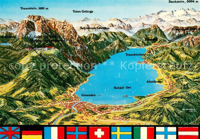 AK / Ansichtskarte Traunsee Panoramakarte Traunsee Nr. kr23173