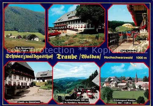 AK / Ansichtskarte Waldau_Titisee Neustadt Schwarzwaldgasthof Traube Cafe Terrasse Gaestehaus Lachenhaeusle Ortsansicht Waldau_Titisee Neustadt