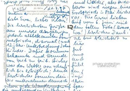 AK / Ansichtskarte Le_Chambon sur Lignon Vue generale aerienne Le_Chambon sur Lignon