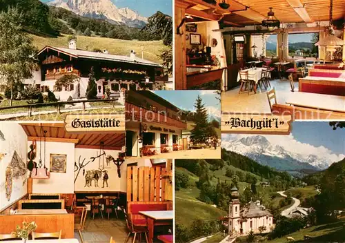 AK / Ansichtskarte Maria_Gern Gaststaette Cafe Bachguetl Gastraeume Wallfahrtskirche Maria Gern Maria_Gern
