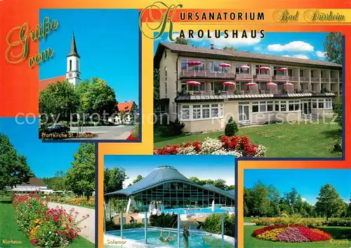 AK / Ansichtskarte Bad_Duerrheim Kursanatorium Karolushaus Pfarrkirche St Johann Kurpark Solemar  Bad_Duerrheim