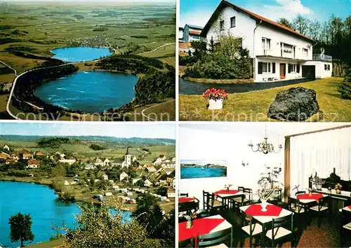 AK / Ansichtskarte Mehren_Daun Fliegeraufnahmen Garni Pension Haus Ingrid Gaststube Mehren Daun