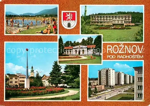 AK / Ansichtskarte Roznov_pod_Radhostem Koupaliste Zotavovna ROH Energetik Namesti Rude armady Spolencensky dum Sidliste 1 maje Roznov_pod_radhostem