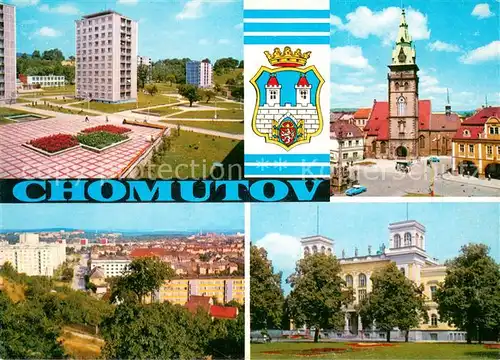 AK / Ansichtskarte Chomutov Sidliste Namesti 1 maje Celkovy pohled Divadlo Klub VTZ Chomutov